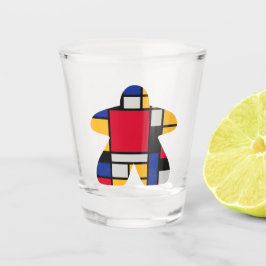 Modern Art Meeple Shot Glass