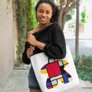 Modern Art Meeple Tote Tygkasse