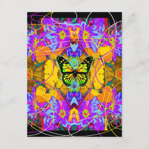 Modern Art Monarch Butterfly Daeden av Sharles Vykort