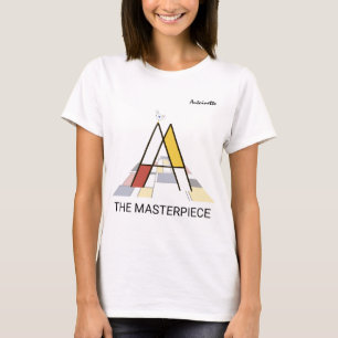 Modern Art Monogram och Cute Bird - Brev ’A’ T Shirt