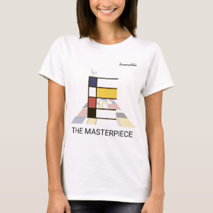 Modern Art Monogram och Cute Bird - Brev "E" T Shirt