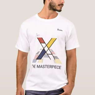 Modern Art Monogram och Cute Bird - Brev ’X’ T Shirt