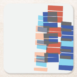 Modern Art Mönster i Mid Century Underlägg Papper Kvadrat