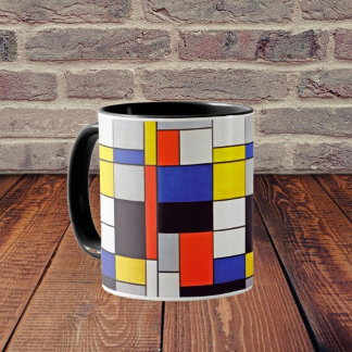 Modern Art Mugg: Sip Mondrians sammansättning A Mugg