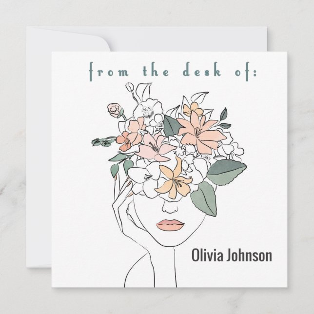 Modern Art Notecard Stationery anpassar Namn (Framsida)