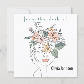 Modern Art Notecard Stationery anpassar Namn