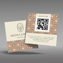 Modern Art Nouveau Fyrkantig QR-kod Affärsaffisch