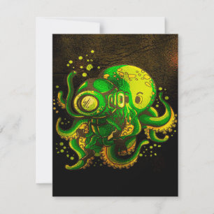 Modern Art Octopus Mysteriskt hav Inbjudningar
