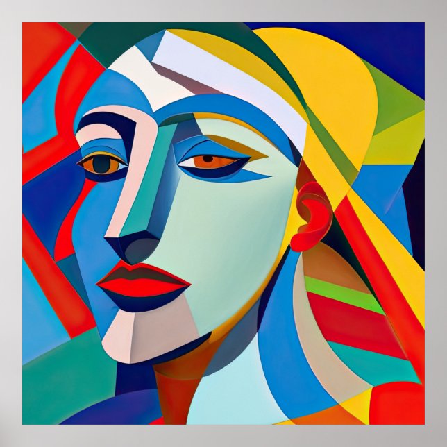 Modern Art Picasso Stil Woman Poster (Framsidan)