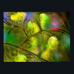 Modern Art Print Golden Bough Poster<br><div class="desc">Brightly colored modern slightly abstract design of a branch with golden globes.</div>