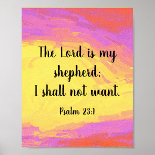 Modern Art Psalm 23:1 Bibelcitat Poster