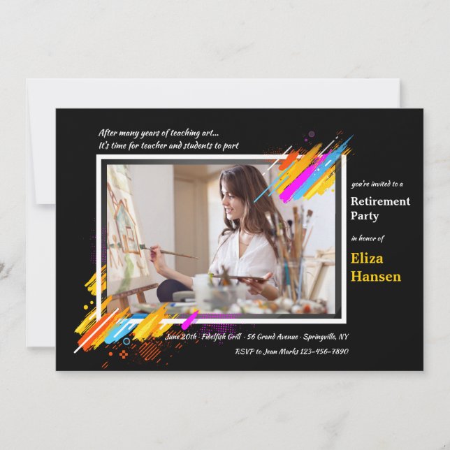 Modern Art Ram Photo Pension-inbjudan Inbjudningar (Framsida)