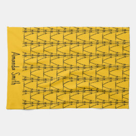 Modern Art, Silhouette Coconut Träd, Orange Kökshandduk