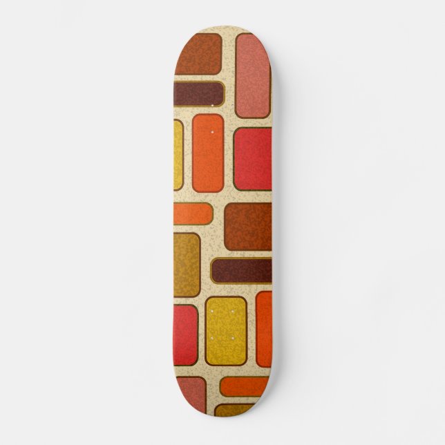 Modern Art Square Mönster Old School Skateboard Bräda 18 Cm (Framsida)