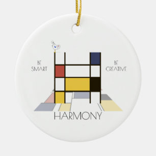 Modern Art Stil Monogram.. BREV H Julgransprydnad Keramik