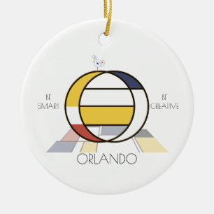 Modern Art Stil Monogram.. BREV O Julgransprydnad Keramik