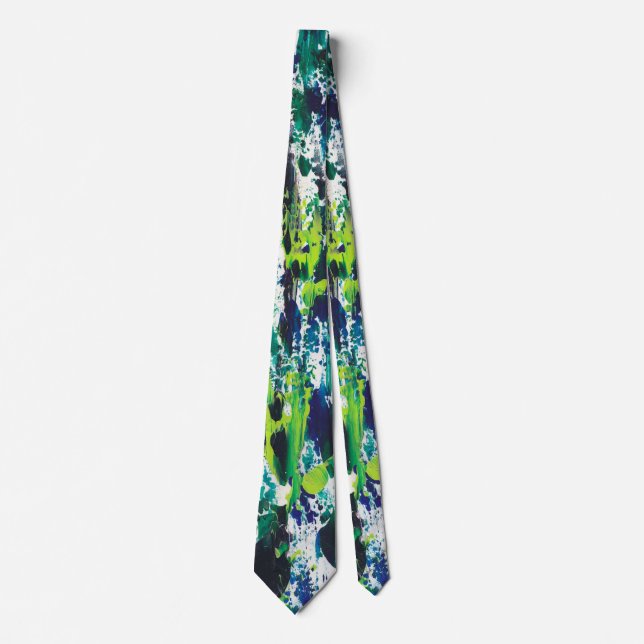 Modern Art Tie Grönt Blue White III Slips (Framsida)