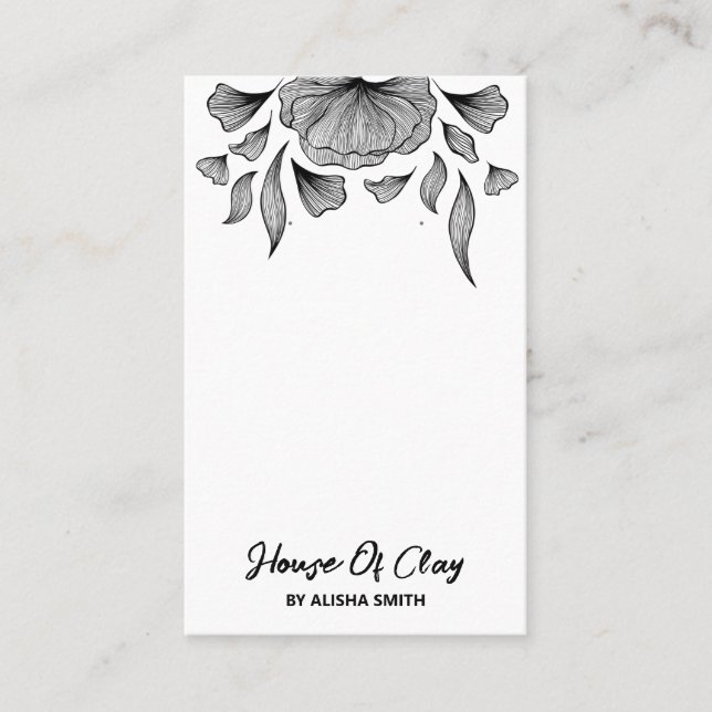 Modern Art White Earring Packaging Cards Visitkort (Framsida)