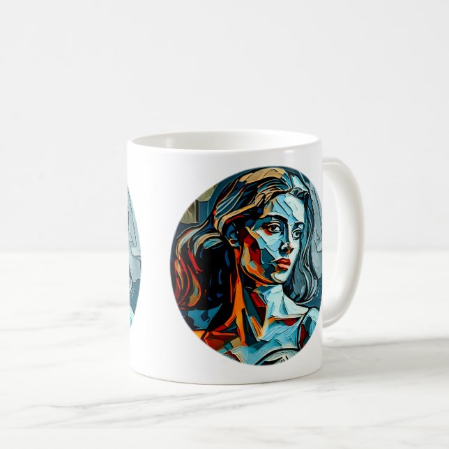 Modern Art Woman Classic Mugg, 11 oz Kaffemugg (Framsida höger)