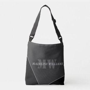 Modern artificiell Grått Black Monogram Axelväska