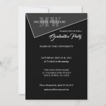 Modern artificiell Grått Black Monogram