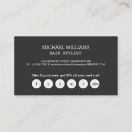 Modern artificiell Grått Black Monogram Lojalitetskort