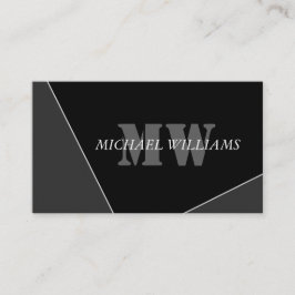 Modern artificiell Grått Black Monogram Lojalitetskort