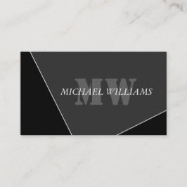 Modern artificiell Grått Black Monogram Lojalitetskort