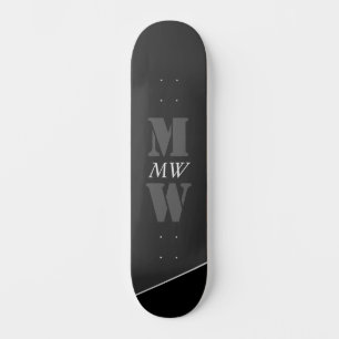 Modern artificiell Grått Black Monogram Mini Skateboard Bräda 18,5 Cm