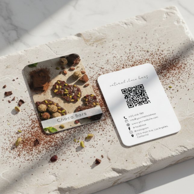 Modern Artisan Chocolate Brand QR Code  Visitkort (Skapare uppladdad)