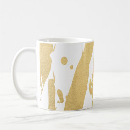 Modern Artist Abstrakt Faux Guld Brushstrokes Coff Kaffemugg