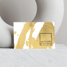 Modern Artist Abstrakt Faux Guld Brushstrokes