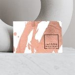 Modern Artist Abstrakt Faux Ro Guld Brushstrokes<br><div class="desc">En enkel kvadratisk logotyp som innehåller ditt namn eller ditt affärsnamn namn ge den här artistens visitkortsmall i ett modernt kant. Anpassa kortet genom att ersätta penseldragen med egen bild eller med eget foto. Kontakta designern om du behöver hjälp med längre namn eller alternativa layouter. Designad till 1 201:00, en...</div>