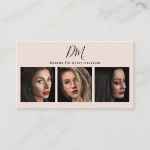 Modern artist för rosa fotocollage chic makeup ar visitkort