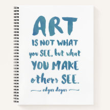 Modern Artist Sketchbook typography Degas-citat