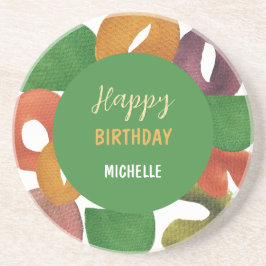 Modern Artistic Autumn Colorful Pattern Birthday Underlägg