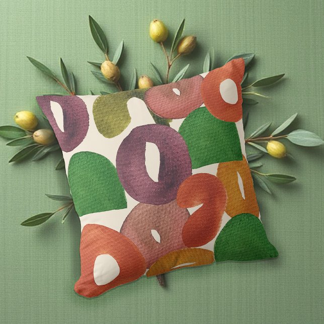 Modern Artistic Autumn Colorful Pattern Kudde (Skapare uppladdad)