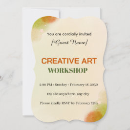 Modern Artistic Event Card | Creative Art Workshop Inbjudningar