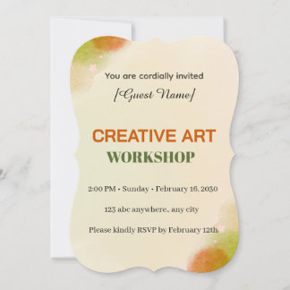 Modern Artistic Event Card | Creative Art Workshop Inbjudningar