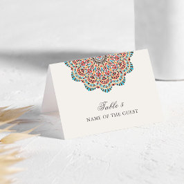 Modern Artistic Motif Mandala Wedding Place Card Bordsnummer
