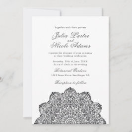 Modern Artistic Motif Style Mandala Wedding Inbjudningar