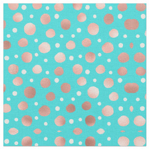 Modern Artsy Ro Guld Teal Polka dots Tyg