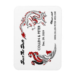 Modern asiatisk kinesisk dragon-Phoenix sparar dat Magnet