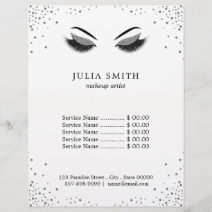 Modern aska med Silver Glitter Makeup-konstnär Reklamblad