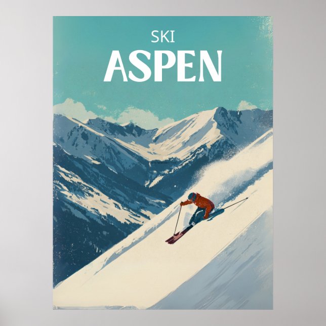 Modern Aspen Colorado Travel Poster (Framsidan)