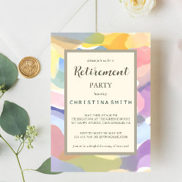 Modern astetisk pastel Vår Pension Party Inbjudningar