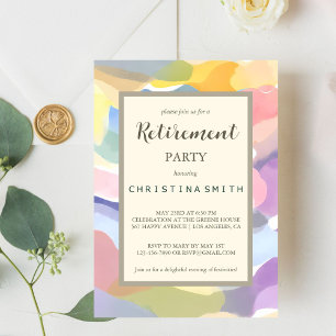 Modern astetisk pastel Vår Pension Party Inbjudningar