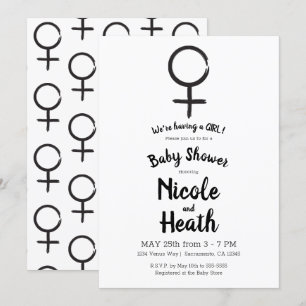 Modern astrologi Venus Feminina Babyflicka Shower Inbjudningar