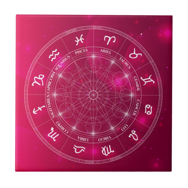 Modern Astrology Wheel zodiac-gåva Kakelplatta (Framsidan)