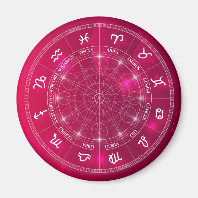 Modern Astrology Wheel zodiac-gåva Magnet (Framsidan)